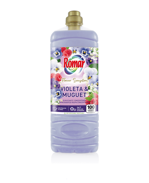 ROMAR Концентр.парфюм. кондиционер для белья серия FLOWER SENSATION аромат ФИАЛКА и ЛАНДЫШ, 2л