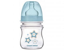 Canpol babies Бутылочка для кормления пластиковая (медл. поток с шир. горлом  0+) 120 мл 35/216 blu