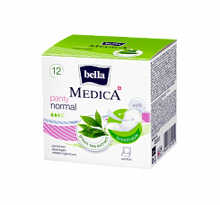 Bella Medica Ультратонкие женские гигиенические ежедневные прокладки с экстрактом зеленого чая размер panty normal 12шт