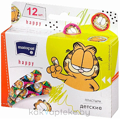 Набор пластырей МАТОРАТ HAPPY размеры: 25 мм х76 мм, 19 мм х 76 мм