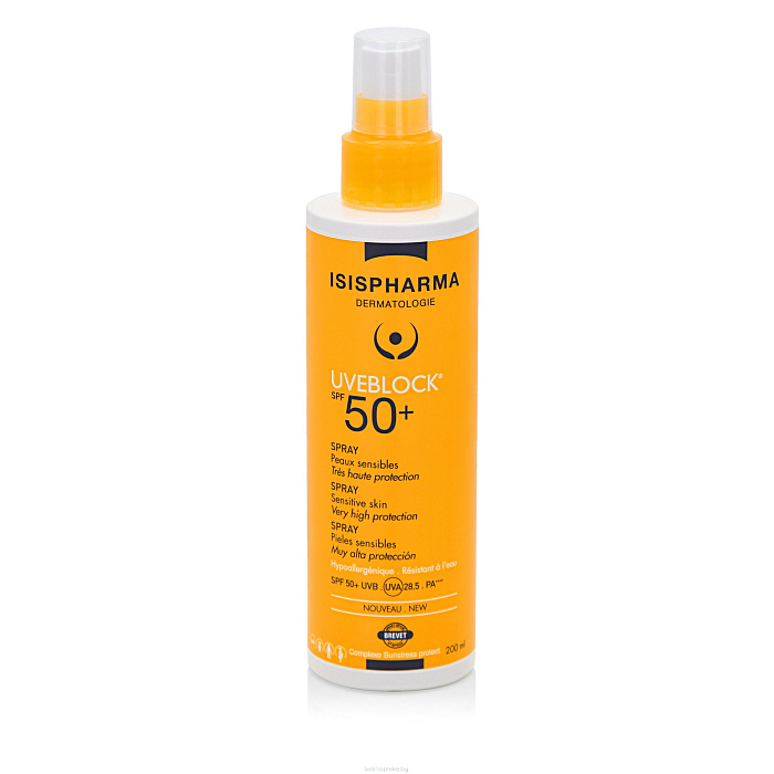 ISISPHARMA UVEBLOCK SPF 50+ Spray Спрей с очень высокой степенью защиты от солнечного излучения, 200 мл