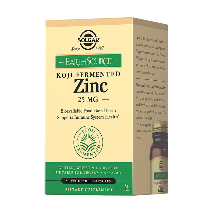 Solgar Цинк 25 мг в ферментированной культуре Коджи, БАД капсулы №30