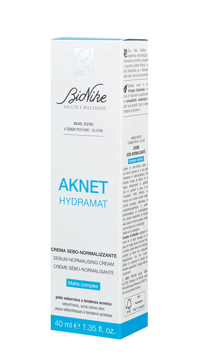 BioNike Крем увлажняющий себо-нормализующий для лица AKNET HYDRAMAT SEBUM-NORMALISING CREAM, 40 мл