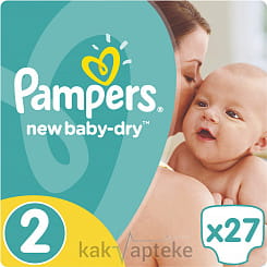 PAMPERS New Baby-Dry Детские одноразовые подгузники (Mini), 27 шт