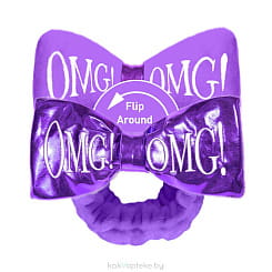 Double Dare OMG! реверсивный бант-повязка для фиксации волос во время косметических процедур, фиолетовый плюш/фиолетовый металлик