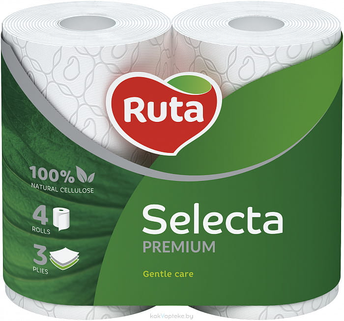 Туалетная бумага "Ruta" (Selecta 4 рул. белая)