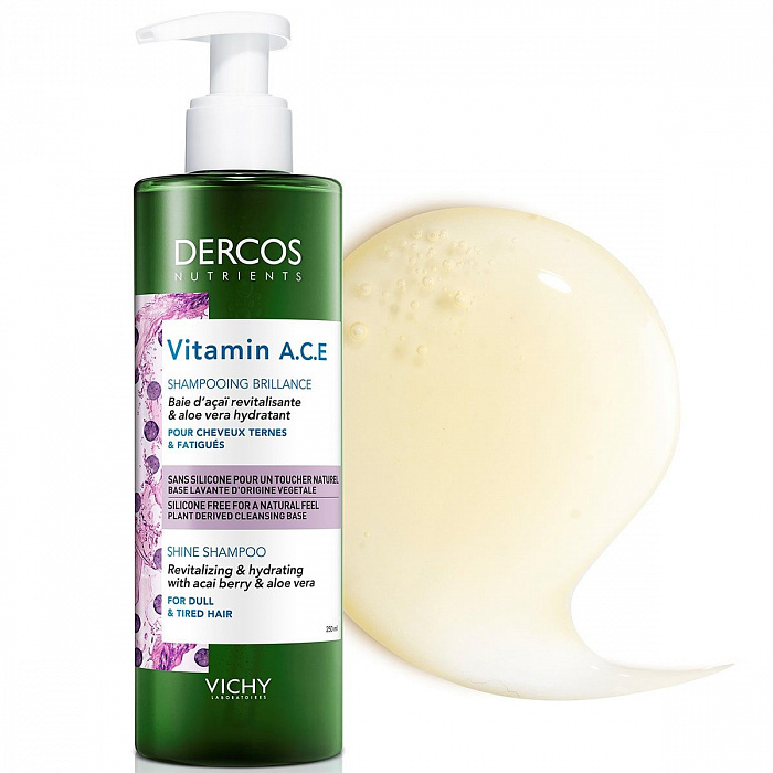 VICHY DERCOS NUTRIENTS Шампунь для блеска волос "Vitamin" 250 мл