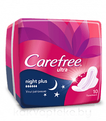 Carefree Ultra Night Plus Прокладки для критических дней, 10 шт