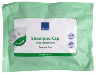 Abena Шампунь-кондиционер в шапочке для мытья волос без воды, 1 шт