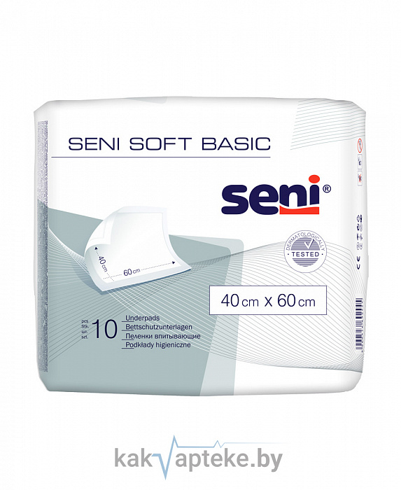 Seni soft Basic Пеленки одноразовые (впитывающие) 40х60 10 шт