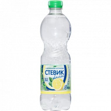 Напиток безалкогольный «СТЕВИК Лимон», газированный, на растительном сырье, пастеризованный, с консервантом, 0,5л
