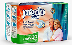 PREDO ADULT Подгузники для взрослых, размер ХL (обхват талии 120-160 см), 30 шт