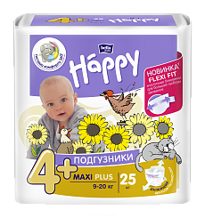 Bella Baby Happy Maxi Plus Подгузники гигиенические для детей (Flexi Fit), 25 шт