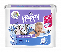 Bella Baby Happy midi Подгузники гигиенические для детей (Flexi Fit), 13 шт