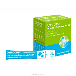 Энтеросорбент гель ЭРЦИГ (Алесорб) без ароматизатора, БАД гель в саше-пакетах №18