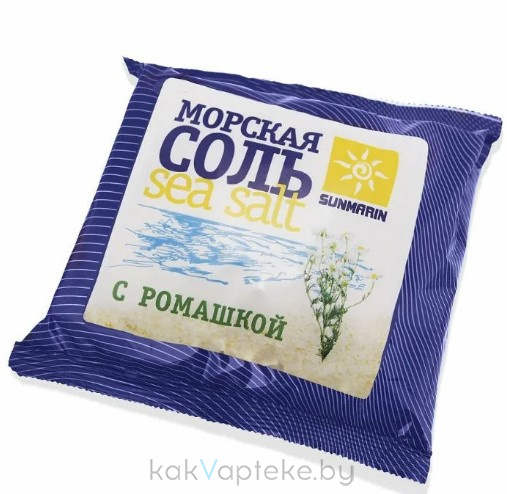 Соль косметическая Морская природная с ромашкой Sunmarin 1кг