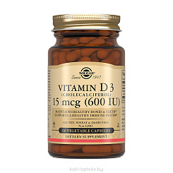 Solgar Витамин D3 600 МЕ, БАД капсулы №60 (Витамин Д3)