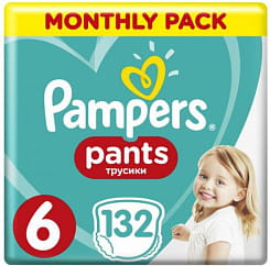 PAMPERS Pants Детские однораз. подгузники-трусики для мальчиков и девочек Extra Large (15+ кг) 132 шт