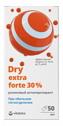 VITATEKA Антиперспирант «Dry extra forte» ролик от обильного потоотделения 30%, 50 мл