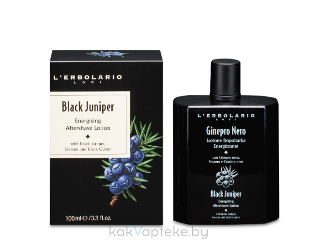 L'Erbolario ЧЕРНЫЙ МОЖЖЕВЕЛЬНИК Энергизирующий лосьон после бритья 100 мл