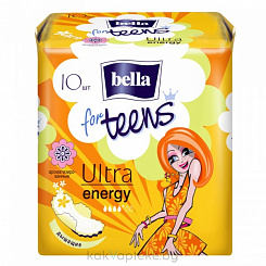 Bella for Teens Ultra Energy Супертонкие женские гигиенические впитывающие ароматизированные прокладки, 10 шт
