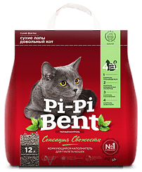 Pi-Pi-Bent Наполнитель комкующийся для кошачьего туалета СЕНСАЦИЯ СВЕЖЕСТИ, бентонит, 5 кг (12 л)