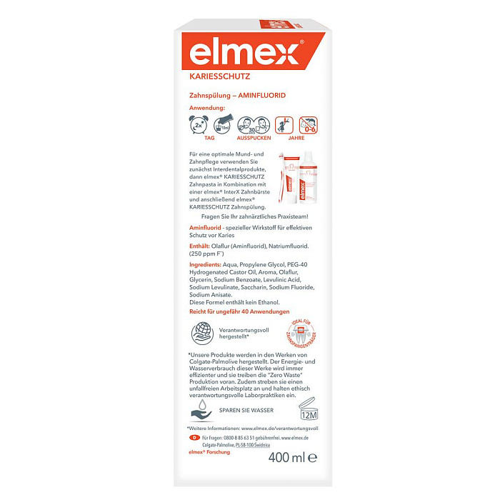Elmex Caries Protection Ополаскиватель для полости рта, 400 мл