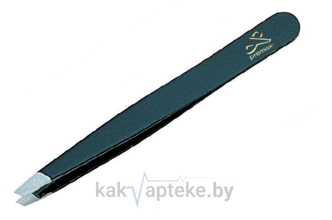 Optima Line Коллекция Aqua Пинцет для бровей со скошенными кончиками черный 9 см/3,5''