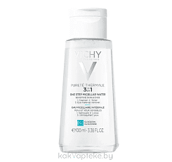 VICHY PURETE THERMALE Мицеллярная вода универсальная 3 в 1 для чувствительной кожи лица и вокруг глаз, 100 мл