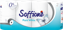 Soffione Бумага туалетная  Pure White 2сл 8шт, белая