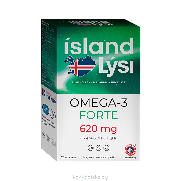 Lysi Омега-3 (620 мг) Форте, БАД капсулы №32