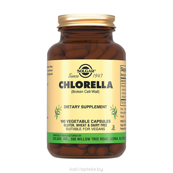 Solgar Хлорелла, БАД капсулы №100