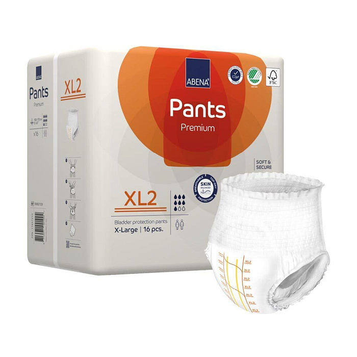 Abena Pants Premium Подгузники-трусики для взрослых XL2, 16 шт