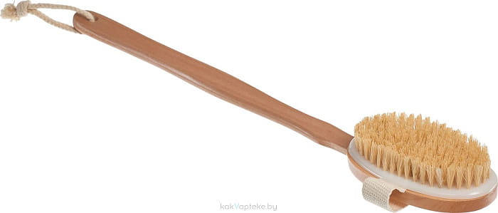 BRADEX Щетка для сухого массажа (чайн. дер.) с щетиной кактуса с ручкой 43 см, из дерева, арт.KZ 0950