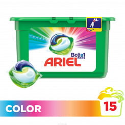 ARIEL Liquid Capsules Color Средство моющ синтет. жидкое в растворим. капсулах,15шт*23,8г