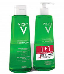 VICHY NORMADERM Набор (Normaderm Лосьон очищающий, сужающий поры 200мл + Normaderm Phytosolution Гель очищающий для умывания 200мл в ПОДАРОК)