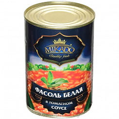 MIKADO Фасоль белая в томатном соусе, 425 мл