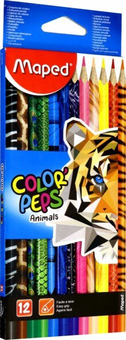 Maped Карандаши цветные "Color Peps Animals", 12 шт (трехгран., заточен., картон, европодвес)