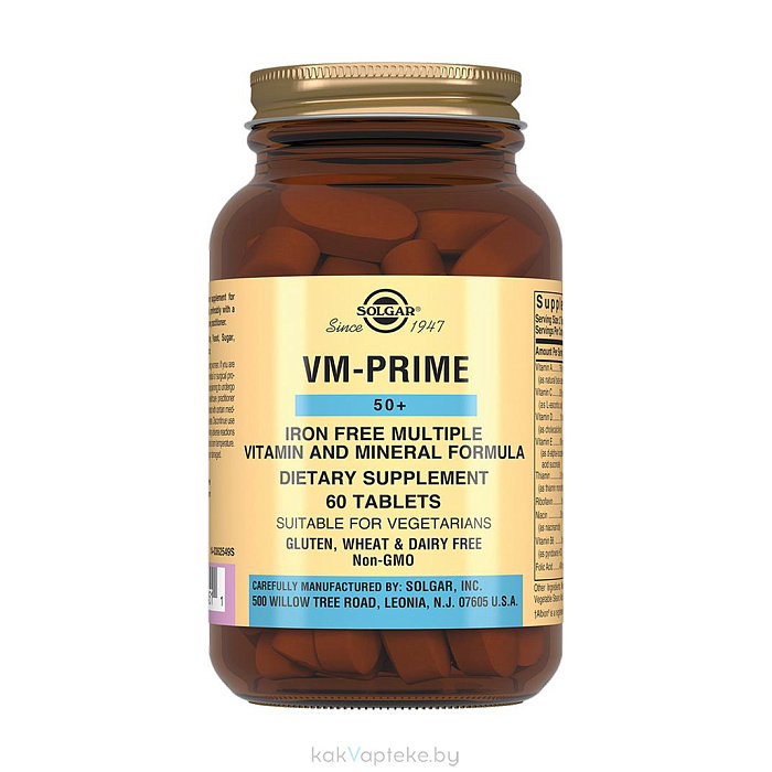 Solgar Мультивитаминный и минеральный комплекс 50+, БАД таблетки №60