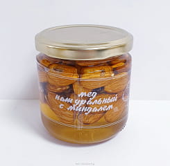 Мёд натуральный с миндалем 0,240 кг. стекло