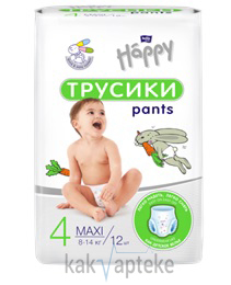 bella baby Happy Maxi Подгузники-трусики гигиенические для детей универсальные, 12 шт
