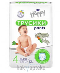 bella baby Happy Maxi Подгузники-трусики гигиен.д/детей универс. 12 шт