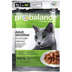 ProBalance  Sensitive корм для кошек с чувствительным пищеварением (пауч), 85г