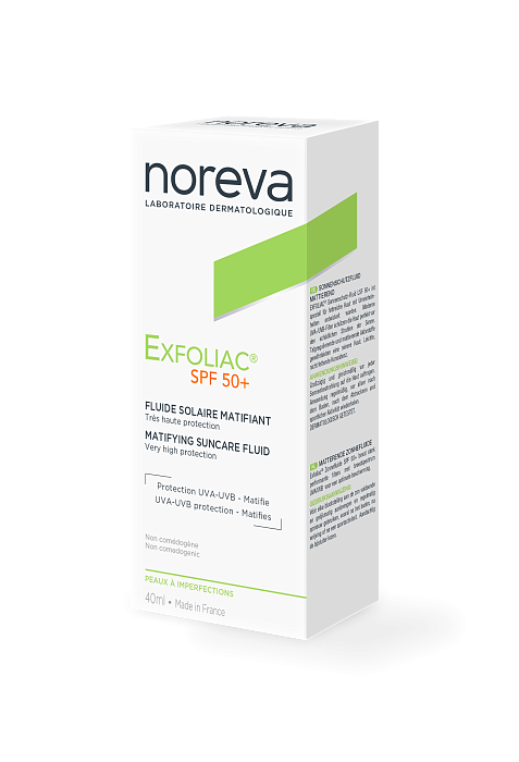NOREVA ЭКСФОЛИАК Солнцезащитная матирующая эмульсия SPF 50+ , 40 мл