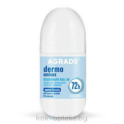 AGRADO Дезодорант-антиперспирант шариковый НЕЖНАЯ СВЕЖЕСТЬ унисекс/ Dermo Unisex Roll-On Deodorant Antiperspirant, 50 мл
