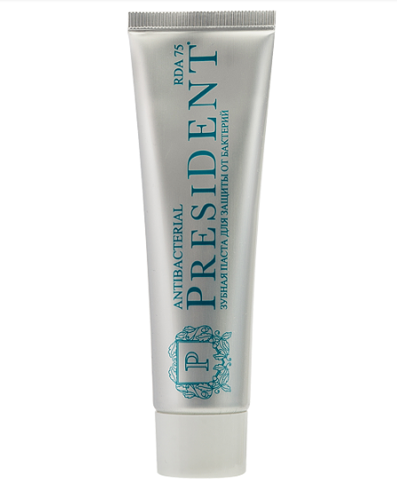 PRESIDENT Зубная паста Antibacterial (75 RDA), 50 мл