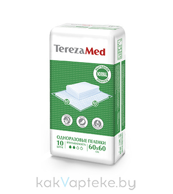 TerezaMed Пеленки одноразовые впитывающие Normal 60x60, 10 шт