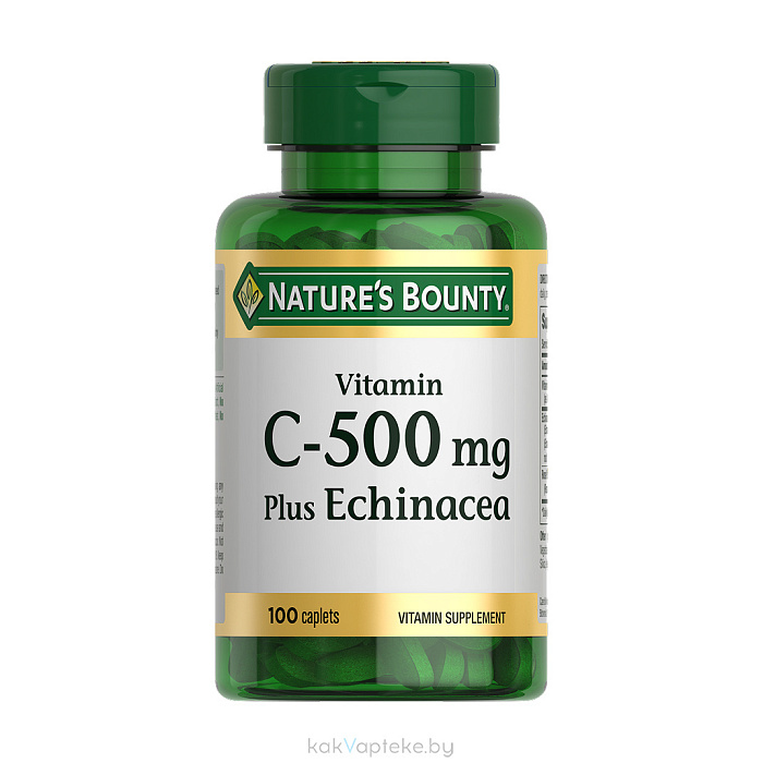 Nature's Bounty Витамин С 500 мг плюс эхинацея, БАД таблеки №100