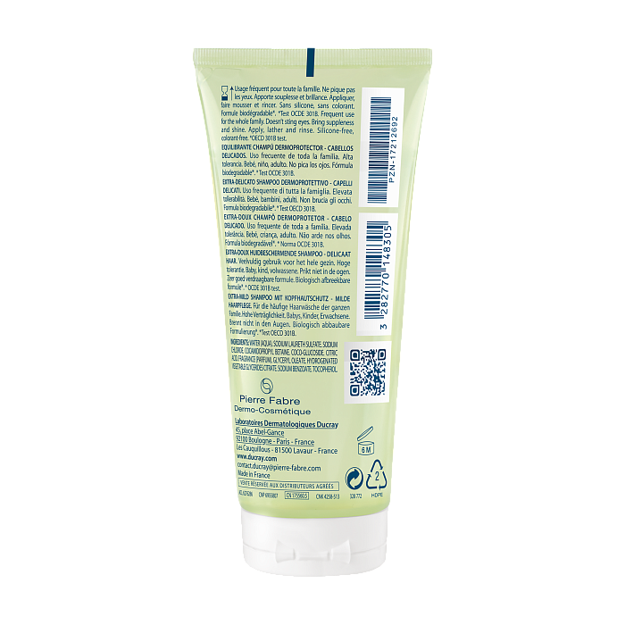 DUCRAY EXTRA-DOUX Защитный шампунь для частого применения 100 мл