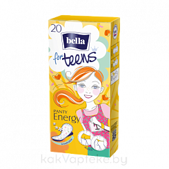 Bella Panty for Teens energy deo  Ультратонкие женские гигиенические ежедневные прокладки, 20 шт